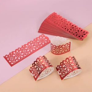50PCS Hollow Paper Napkin Rings Holder for Party Banquet Wedding Table Decor - Picture 1 of 17