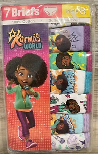 Girls 7 Pack Karma's World Multicolor Briefs Panties Underwear Size 8 NEW - Picture 1 of 2