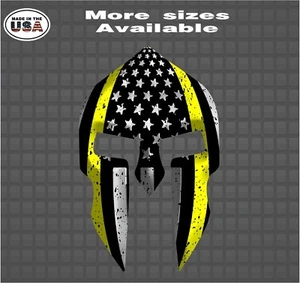 Security Guard Thin Yellow Line Spartan Helmet Vinyl Decal Sticker - Bild 1 von 1