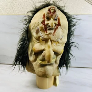 Vintage Creepy Halloween Mask Rubber 1990s Rubber Monster Face Costume Adult - Picture 1 of 18