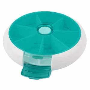Button Rotate 8 Compartment  Pill Box Holder Organizer Dispenser - Zdjęcie 1 z 2