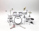 Miniature Drum Set White Exclusive Scale 1/12 Musical Instrument Display