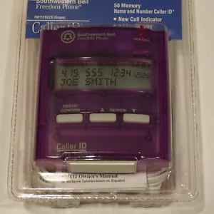 Southwestern Bell -Freedom Phone Caller ID -Translucent Purple Grape FM112 *NISP - Picture 1 of 9