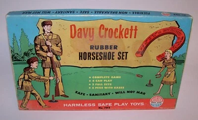 Vintage Davy Crockett Rubber Horseshoe Set No. 703 by Auburn Toys - Image 1 of 4
