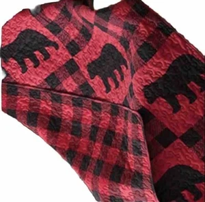 Virah Bella - Buffalo Plaid Red - Quilted DQT680 Throw - 50"x60" - Picture 1 of 6