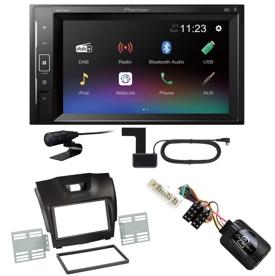 Pioneer DMH-A240DAB Bluetooth DAB+ Autoradio USB Einbauset für Isuzu D-Max 2 - Bild 1 von 1