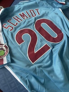 Mike SCHMIDT Philadelphia Phillies #20 Powder Blue Jersey Adult All Sizes NWT - Picture 1 of 6