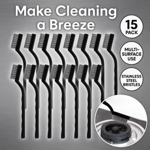 15 Pcs Stainless Steel Wire Brush Set Rust Paint Cleaning Metal Tool Kit - Picture 1 of 8