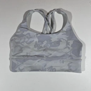 Reggiseno sportivo Lululemon Energy linea lunga bianco grigio mimetico taglia 6 - Foto 1 di 10