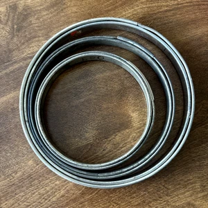 Vintage, Lot of 3 Round Spring Tension, Cork Lined Metal Embroidery Hoops, 6 - 4 - Picture 1 of 7