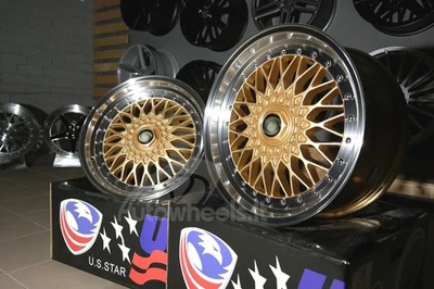 4X R18" 10X112/120 Bbs Estilo Oro + Pulido Borde Ruedas: Para BMW E46 Audi VW - Imagen 1 de 4