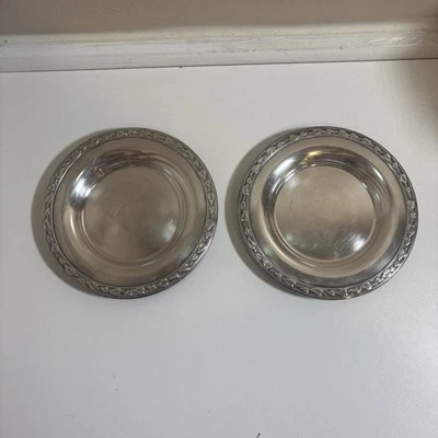 "2 platos redondos vintage enchapados en plata de 5 5/8"" ONEIDA EE. UU.   Foto 1 de 4