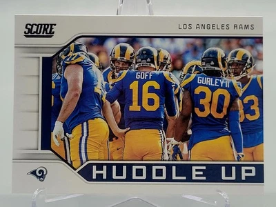 2019 SCORE JARED GOFF HUDDLE UP LOS ANGELES RAMS OFFENSE FOOTBALL CARD panini - Image 1 of 2