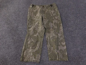 Pantalones Capri Columbia Para Mujer Pequeños Gris Verde Estampado Floral Senderismo Aire Libre - Imagen 1 de 9