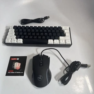 HYSJ V700 RGB 61 Tasten Streamer Kabelgebunden Gaming Tastatur Und X100 Maus RGB Neu Sauber - Bild 1 von 7