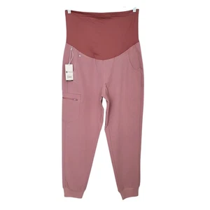 Figs Zamora High Wasited Maternity Jogger Scrub Pants Damen Größe M Rosa Neu mit Etikett - Bild 1 von 6
