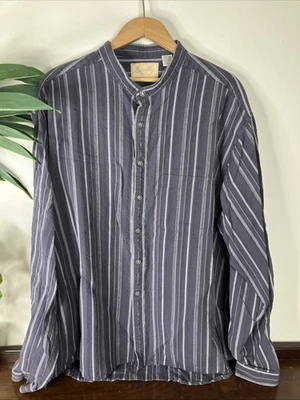 Camisa Scully Para Hombres 2XL Gris Cuello Banda Camisa Abotonada Vaquero Occidental Foto 1 de 4