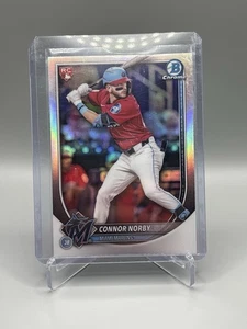 2025 Bowman Chrome Connor Norby #46 Red Rookie Refractor Redemption SP Marlins - Picture 1 of 2