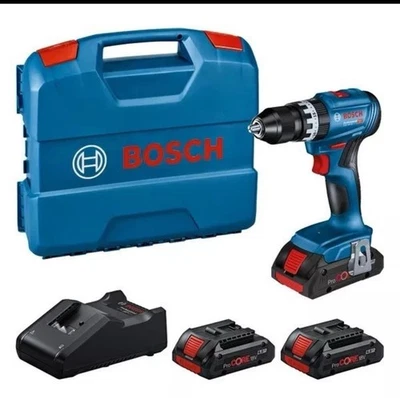 BOSCH GSB 18V-45 AVVITATORE BATTENTE + 3 BATTERIE PROCORE18V 4.0 AH + GAL 18V-40 - Immagine 1 di 3