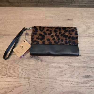 Patricia Nash Marsiliana Mirror Wristlet Leopard Chocolate Pony Hair - Image 1 of 4