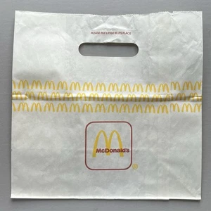 1989 MCDONALD'S PAPER TAKE-OUT BAG XL Cut-Out Handle GOLDEN ARCHES VTG USA-Made - Picture 1 of 5