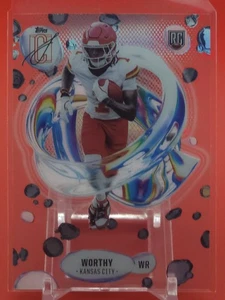 Xavier Worthy 2024 Topps Signature Clase F-8 Fluidez Inserto Transparente SSP Chiefs RC - Imagen 1 de 6