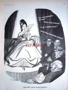 1965 BBC Censorship Punch Cartoon Print - "Auntie BBC & the Watch Committee" - Picture 1 of 1