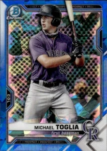 2021 Bowman #BP-137 Michael Toglia SN Prospects Fuchsia #/299 Colorado Rockies - Picture 1 of 2