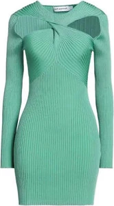 Self-Portrait Green Ribbed Knit Mini Dress - Picture 1 of 4