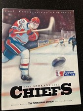 vtg 93/94 spokane chiefs souvenir program yearbook media guide whl hockey minors