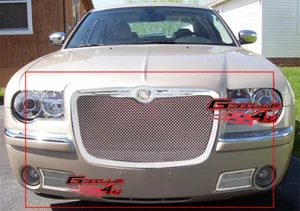Combo de inserción de rejilla de malla cromada de acero inoxidable para Chrysler 300C 2005-2010 - Imagen 1 de 2