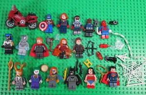 16 genuine LEGO SUPER HERO DC MARVEL COMICS SET minifigure BATMAN SPIDERMAN LOKI - Picture 1 of 12