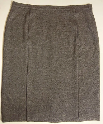 Nueva Falda Marina Rinaldi Italia EE. UU. Talla 20 22 Midi Negra Ojo de Pájaro Piping Jersey Foto 1 de 4