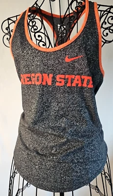 The Nike Tee Athletic Cut Activewear Racerback Grey/Orange Tank Women's Size Lg - Image 1 of 4