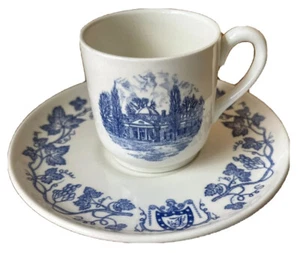 WEDGWOOD THOMAS JEFFERSON MONTICELLO WEST FRONT DEMITASSE ESPRESSO CUP SAUCER - Picture 1 of 9