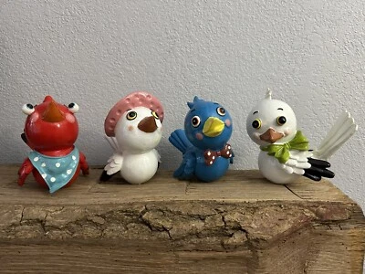 Set of 4 Whimsical Garden Birds 5” Yard Outdoor or Indoor Decor Hand Crafted - Image 1 of 4