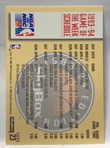 Schedule 1993-94 Skybox Premium Basketball #23 NBA on NBC TV Schedule - Picture 1 of 2
