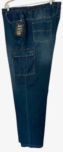 KingSize Men's Size 4XL Big & Tall Relaxed Fit Cargo Denim Look Sweatpants NWT - Picture 1 of 6