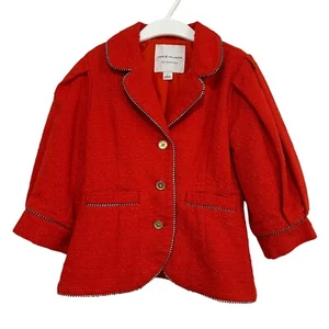 Janie and Jack Red Tweed Blazer Jacket Size 7 - Picture 1 of 7