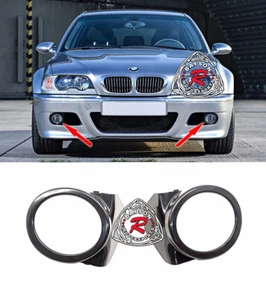 Fits 99-06 BMW E46 M3 Front Bumper Only Fog Light Round Trim Cover (ABS) - Picture 1 of 4