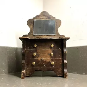 ANTIQUE MINIATURE PRIMITIVE WOODEN DRESSER BANK EARLY 1900s - Picture 1 of 8