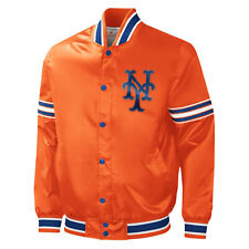 MLB New York Mets Vintage 80's Orange Satin Letterman Varsity Baseball Jacket