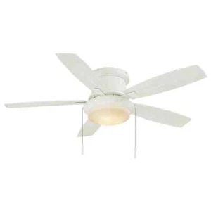 Hampton Bay Roanoke 48 in. Indoor/Outdoor Wet Rated Ceiling Fan w/ Light - White - Picture 1 of 10