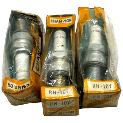 De Colección CHAMPION RN-10Y 3 Bujías Nuevo de Lote Antiguo Caja Dorada Original Hecho en EE. UU. Foto 1 de 4