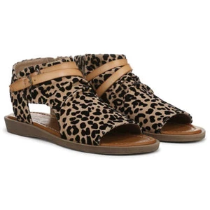 BLOWFISH MALIBU Denver - Womens/Ladies Vegan Low Wedge Zip Up Sandal Leopard - Picture 1 of 8
