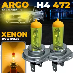 Ampoules phares jaunes xénon H4 halogène 100 W cachées 472 lampes ambrées brouillard 12 V - Photo 1 sur 11