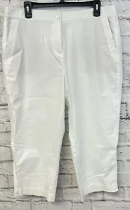 New Chicos size 2 womens 12 Capri Pants fitigue white comfort waist straight leg - Picture 1 of 10