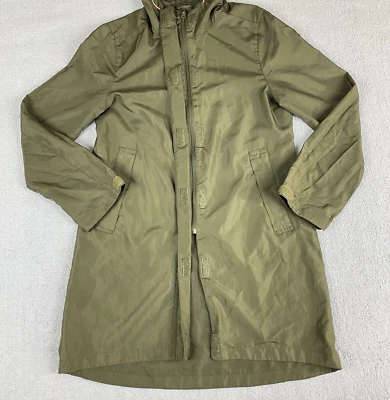 Abrigo de lluvia Brave Soul Raver con capucha para mujer XS verde/caqui ligero manga larga Foto 1 de 4