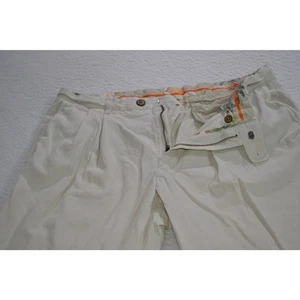 Tommy Bahama Hawaiian Style Silk Blend Pants Mens Size 34 x 29 Beige Pleated - Picture 1 of 9