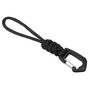 Badge Lanyard 4.7 Inch, Necklace Keychain Cord Metal Clasp Hook, Black - Picture 1 of 5